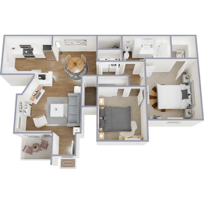 Two bedroom, one bath, 916-988 square foot apartment home - Dakota at Governors Ranch