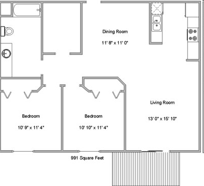 2BR/1BA - Oxford