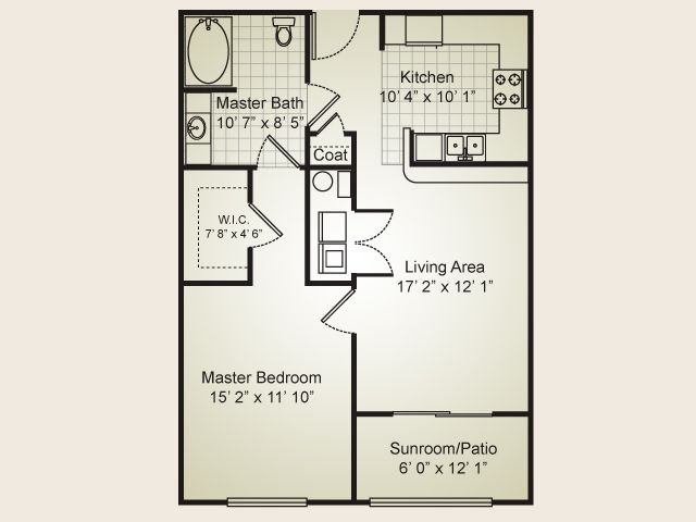 1 Bedroom / 1 Bath / 756 Sq.Ft. - Alexandria Park Apartment Homes