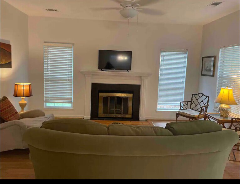 Fireplace with flat screen TV - 161 Shelby Dr