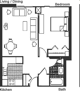 1BR/1BA - Morton Manor Senior Apartments