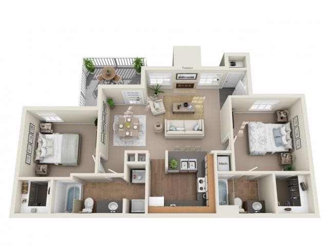 Floorplan - Villas at Countryside Apartment Homes