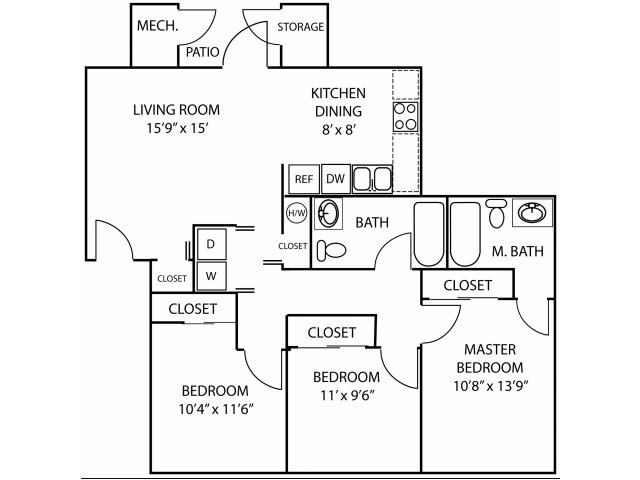 3BR/2BA - Lakeland Pointe Apartments