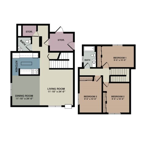 Floorplan - Applewood West and Fairmount Apartments