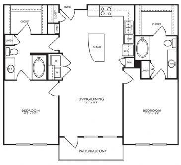 Landmark On Lovers - B3 - 2 Beds - 2 Baths - 1099 Sq. ft. - Landmark On Lovers