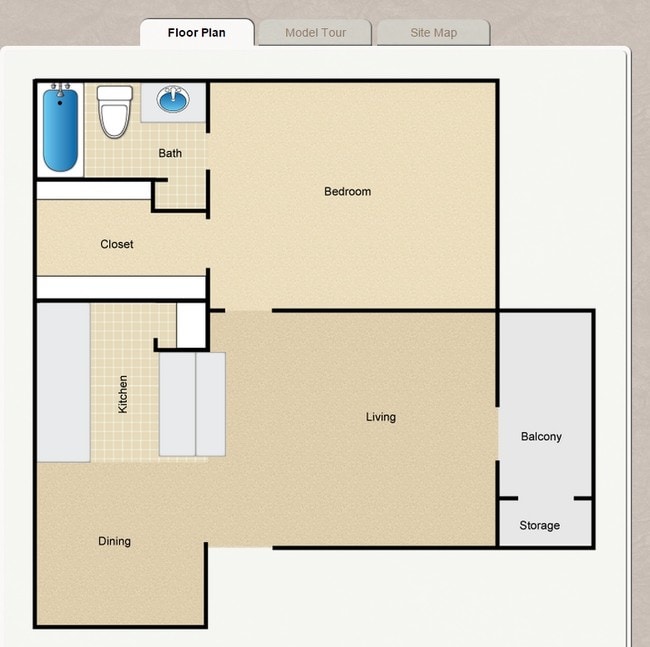 Ash-A1 607 sq ft FIRST FLOOR - The Park At Deerbrook