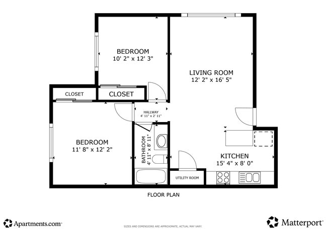 2BR, 1BA - 765SF - Marina Del Sol Apartments