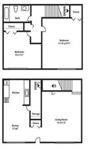 2BR/1BA - Vanderbilt Townhomes