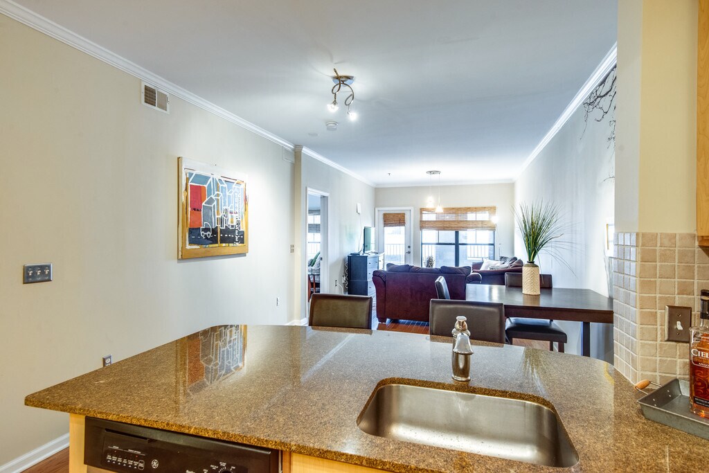 Open space concept from kitchen-dining and living room - 1803 Broadway