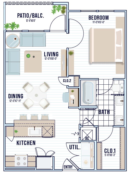 A2 | 700 sq ft - Dakota at Shepherd