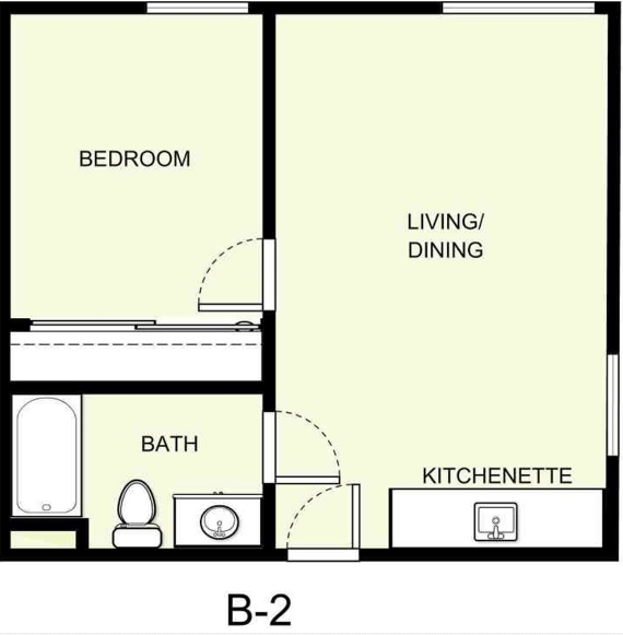 Floor Plan B-2 - Hilltop Estates Senior Apartments