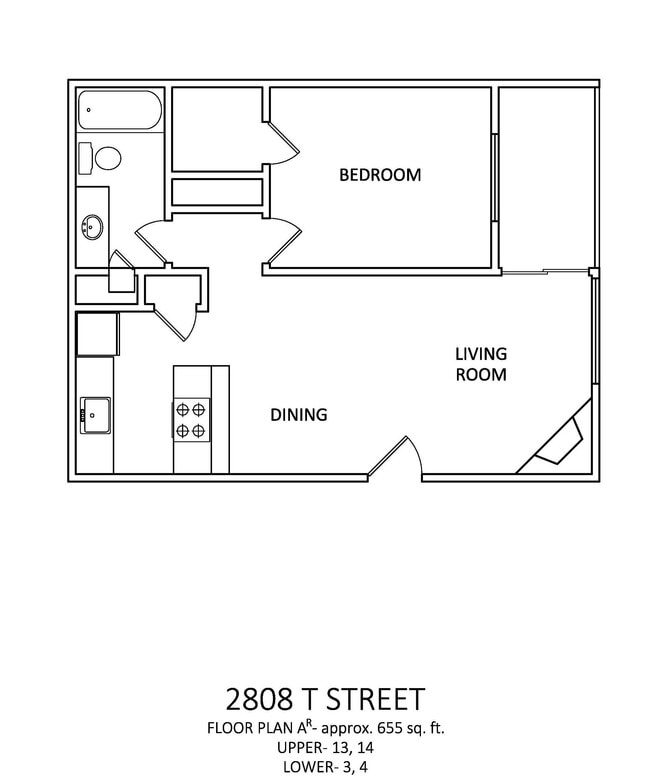 1x1 655 sq ft - A2 - Midtown Breeze