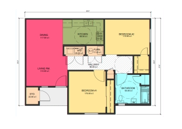 892 sq ft. - Verde Palms Apartments