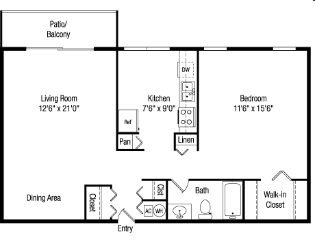 1BR/1BA - Plantation Meadows Apartments