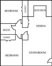 2BR/1BA - Lemans Square Apartments