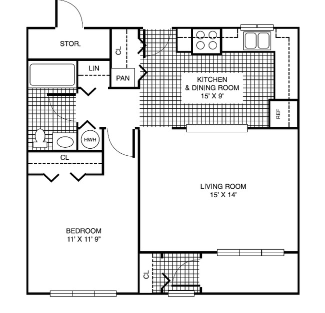 1BR/1BA - Harvestview Apartments