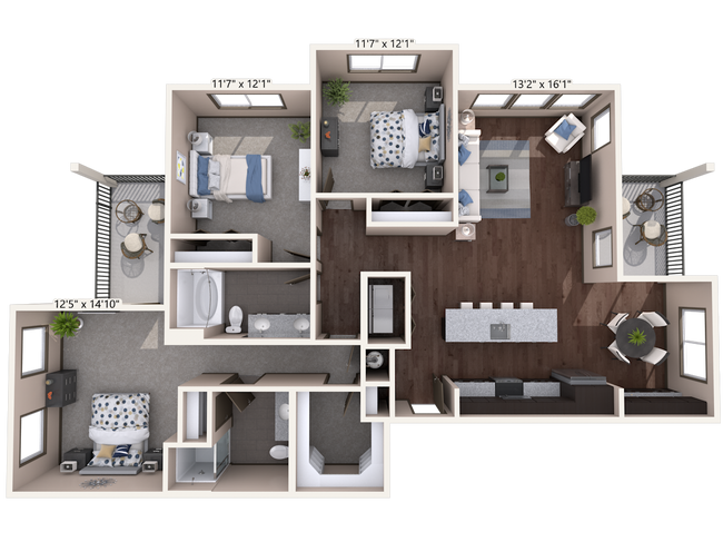 Floorplan - Timnath Trail at Riverbend Apartment Homes