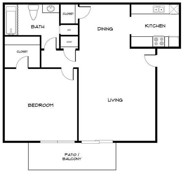 A1 - 1 Bed 1 Bath - The Brookmoore