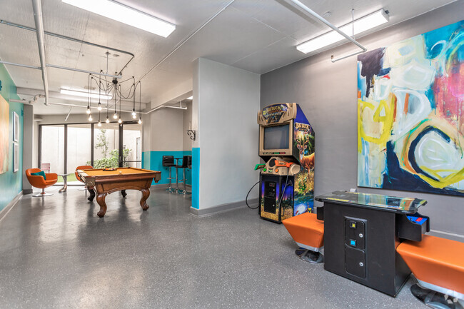 Game Room Video Games and Pool Table - The Enclave at 1550