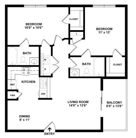 Floorplan - Abbotts Creek Apartments