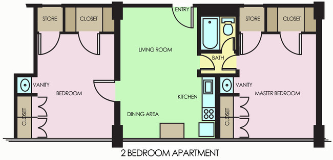 Floorplan - Bluebonnet Towers - ALL UTILITIES INCLUDED