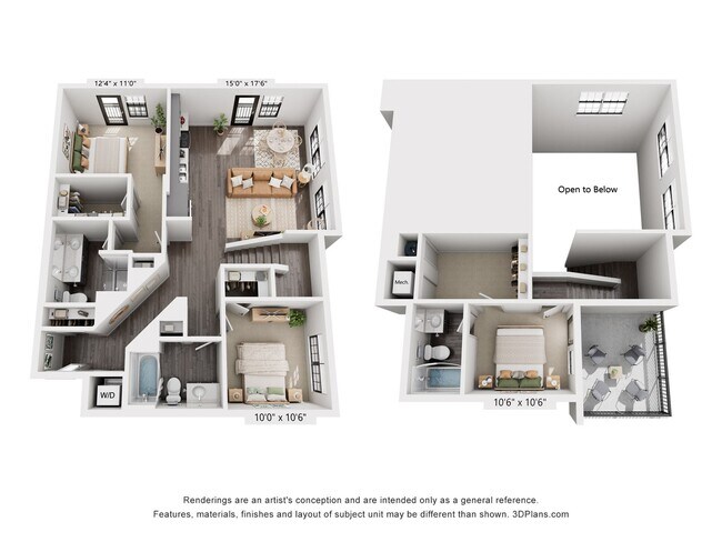 3-Bedroom 3-Bath w/ Loft | 1,396 sqft - The Whit