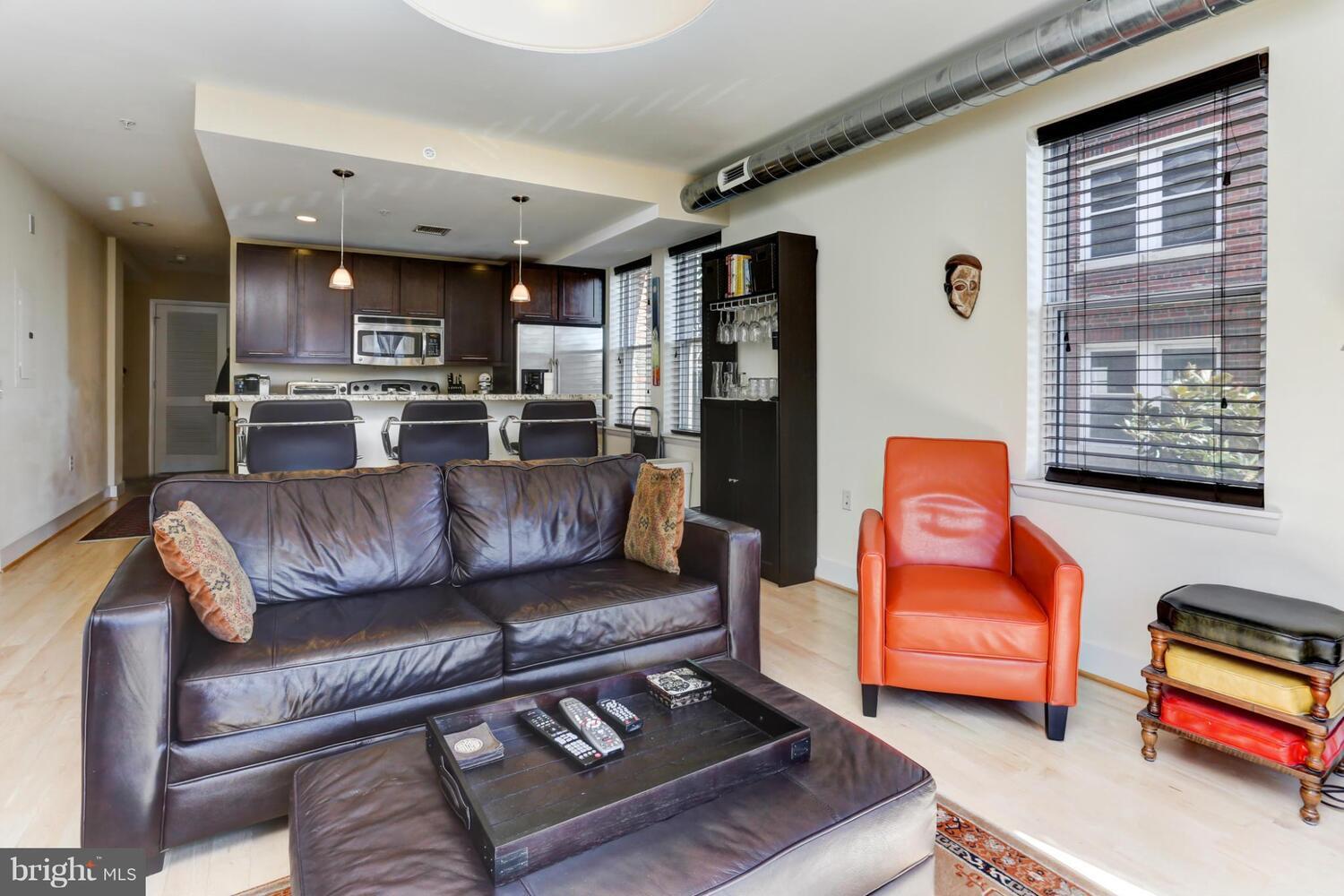 Living, kitchen, island - 149 W St NW