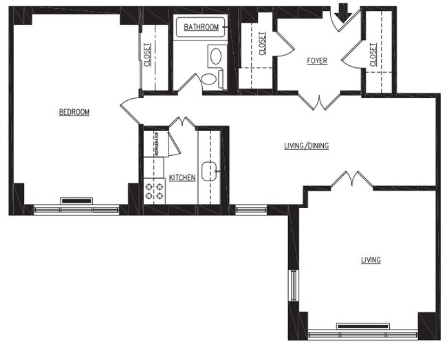 1BR Unit E - Hemisphere House