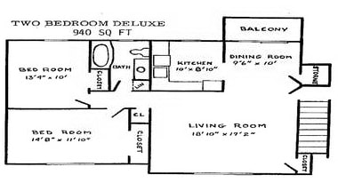 2BR/1BA - Colonial Apartments