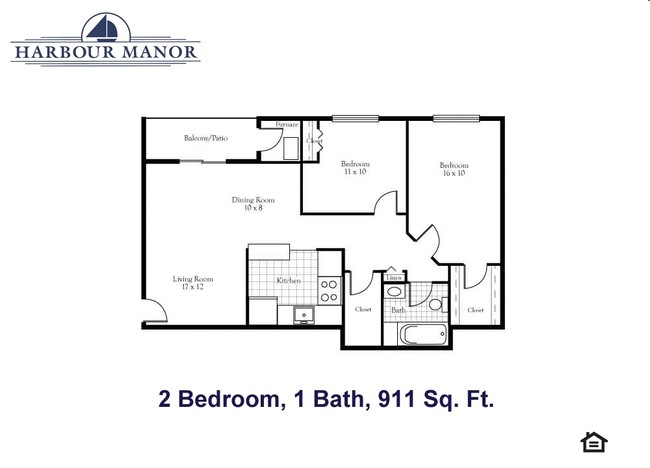 2BR/1BA - Harbour Manor