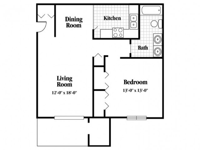 One Bedroom, One Bath - Kimbrook Manor