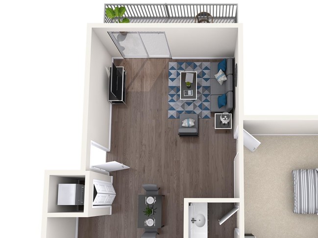 One Bedroom Floor Plan - The Rockland