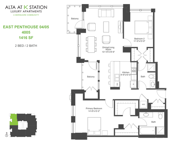 East Penthouse 04 & 05, Suite 4005 - Alta at K Station