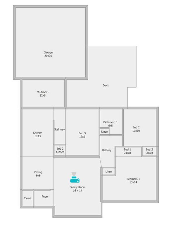 Main Level Floorplan - 3554 Abbott Ave N