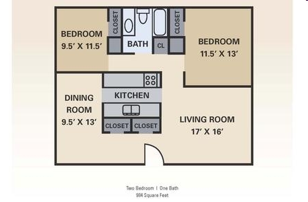 2BR/1BA - Parkwild Apartments