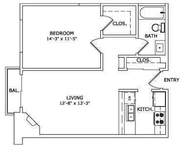 1 Bedroom - 1823 Grace