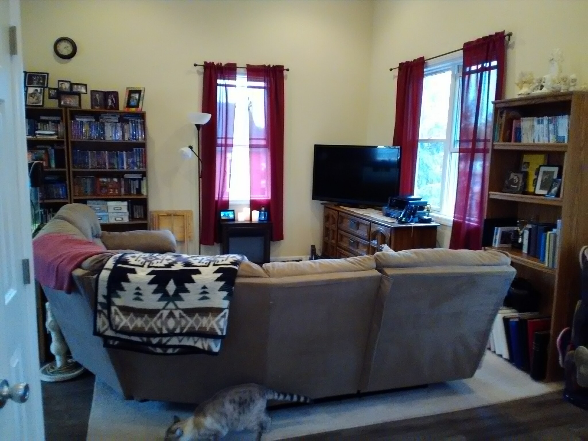 Living room with cathedral ceiling and all new windows - 1 E. Main St.