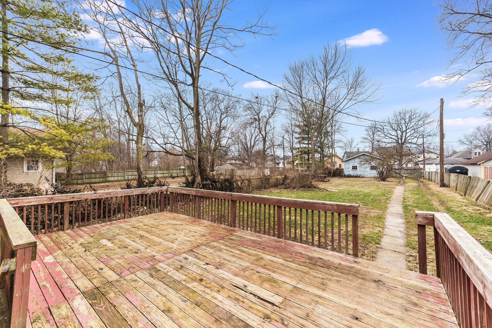 Jumbo wooden desk and backyard - 2418 E 16th St
