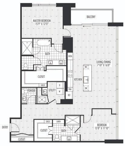 PH1 Floor Plan - The Residences at La Colombe d'Or