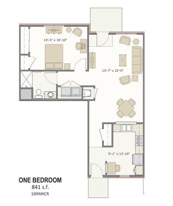 Reflections One Bedroom 841 sq. ft..jpg - Reflections II