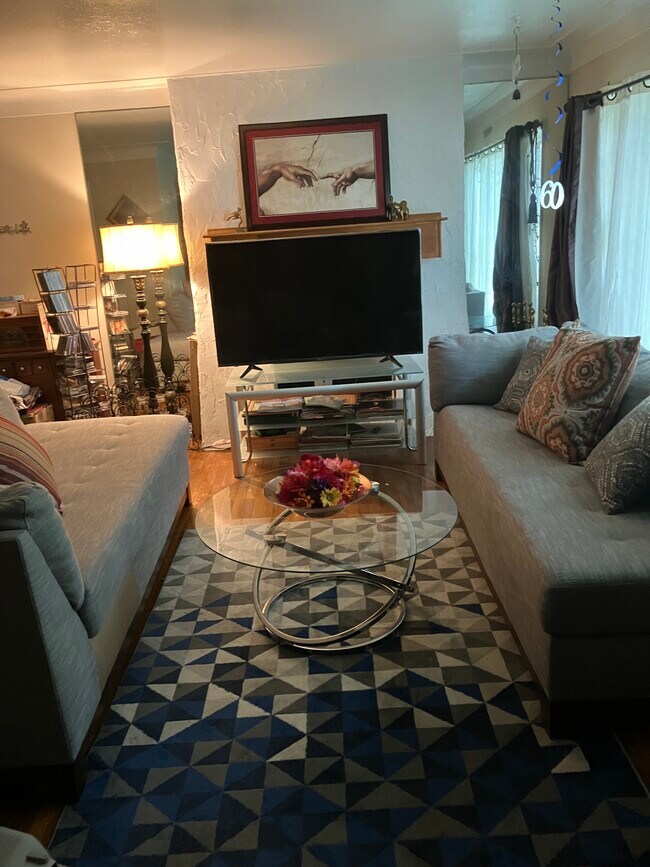 Living room facing fireplace - 1043 Allston Rd