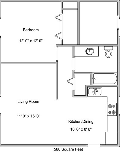 1BR/1BA - Brookfield I, II & III