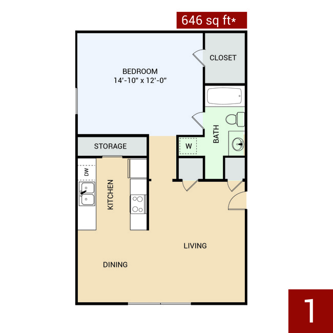 Floorplan - Cedar Ridge Apartments