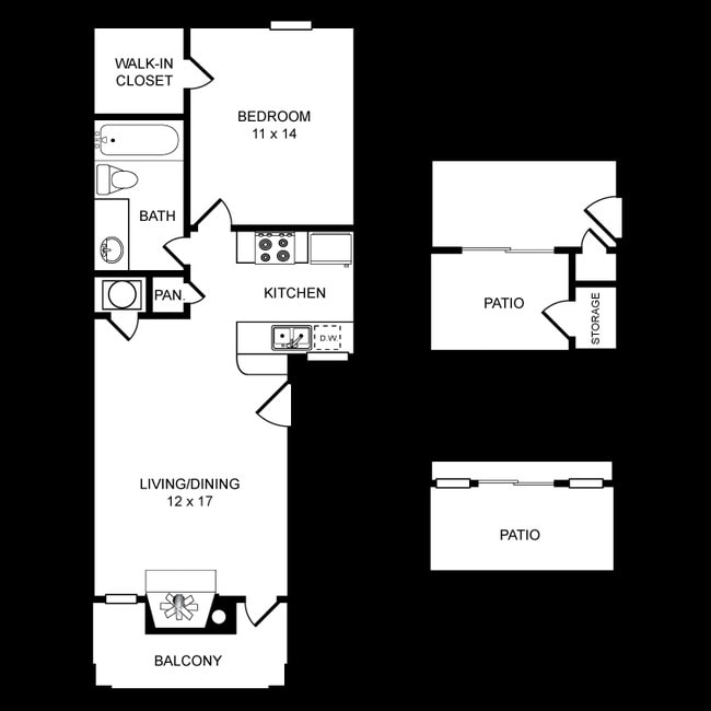 1 BED 1 BATH A - Winding Creek