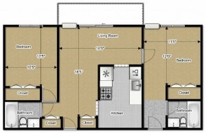 2BR/2BA - College Towers