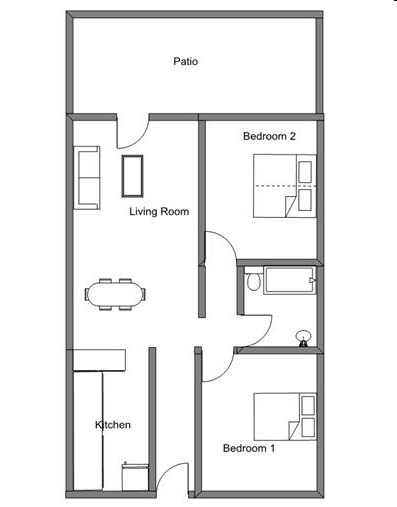 2BR/1BA - Greenwood Apartments