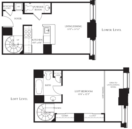 1BR + 1BA Loft - Standard