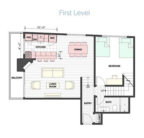 Floorplan - 888 Hilgard  Furnished Apartments