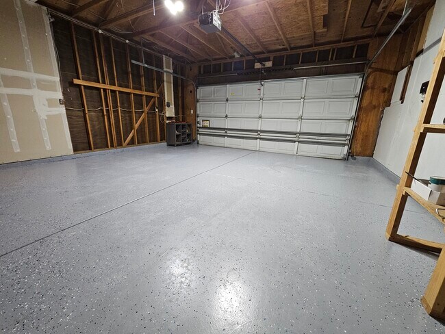 2 car side by side Auto Garage Door + Brand New Floor - 9316 Caulfield Dr