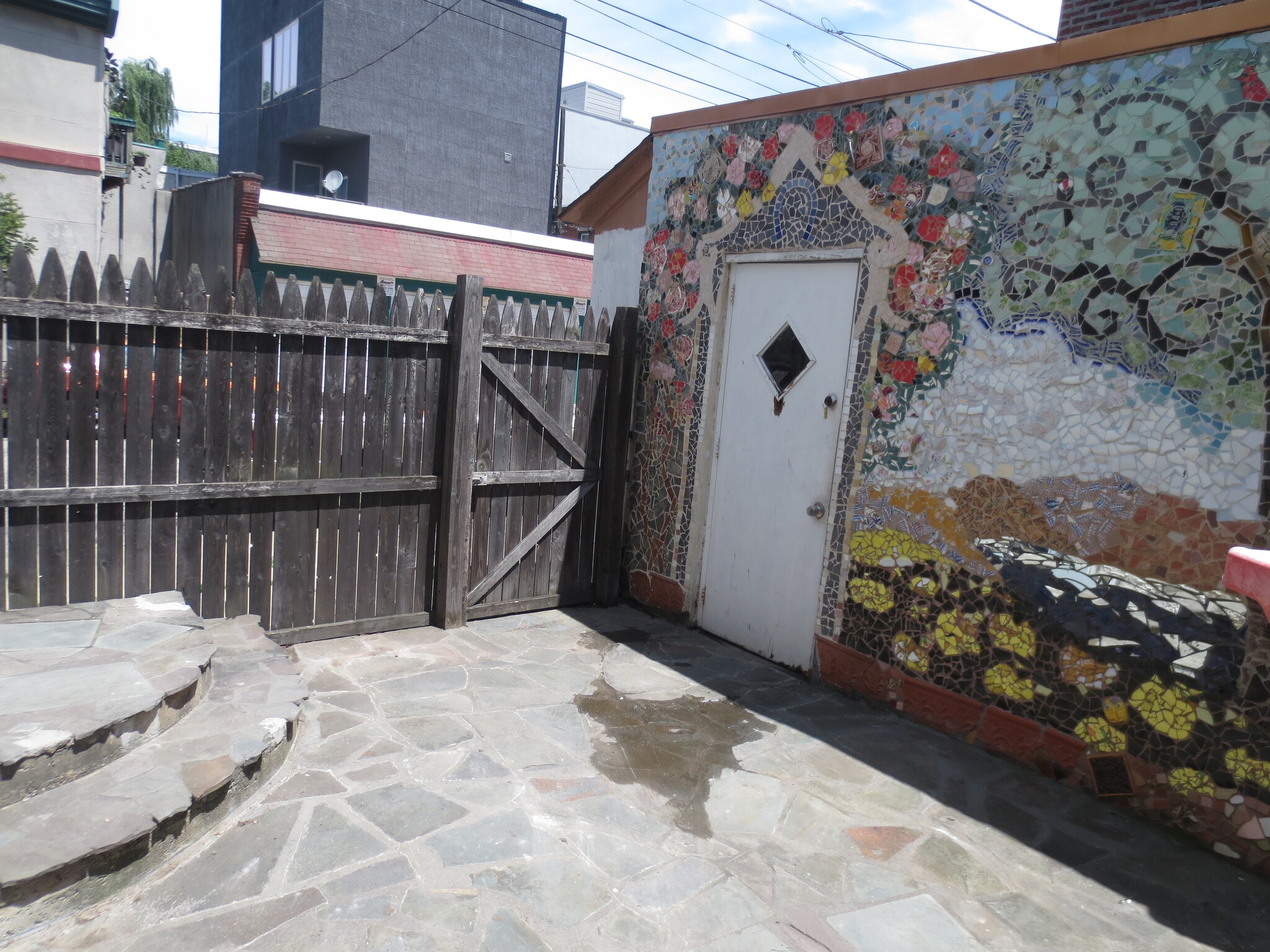 Patio w/ Mosaic Mural and Garage access (v1) - 1229 E Susquehanna Ave